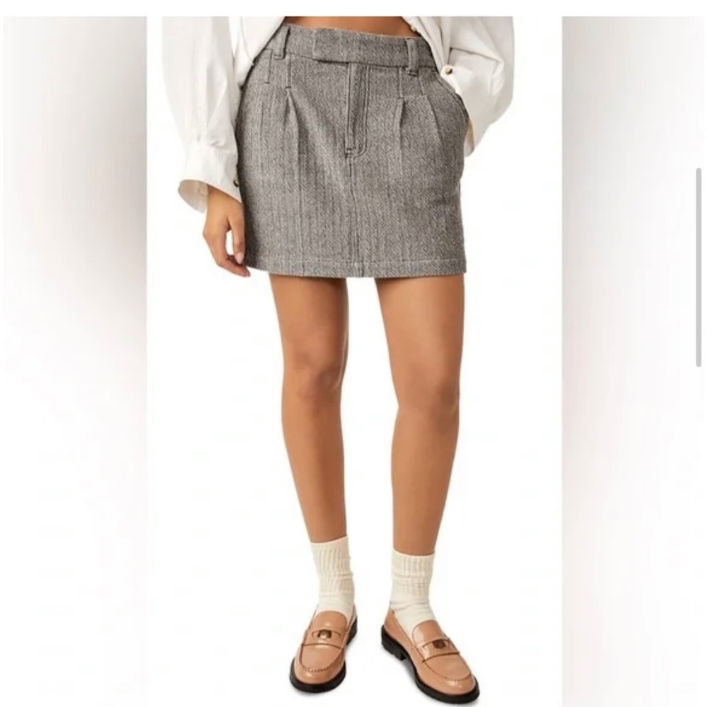 Free People Preppy Herringbone Skirt